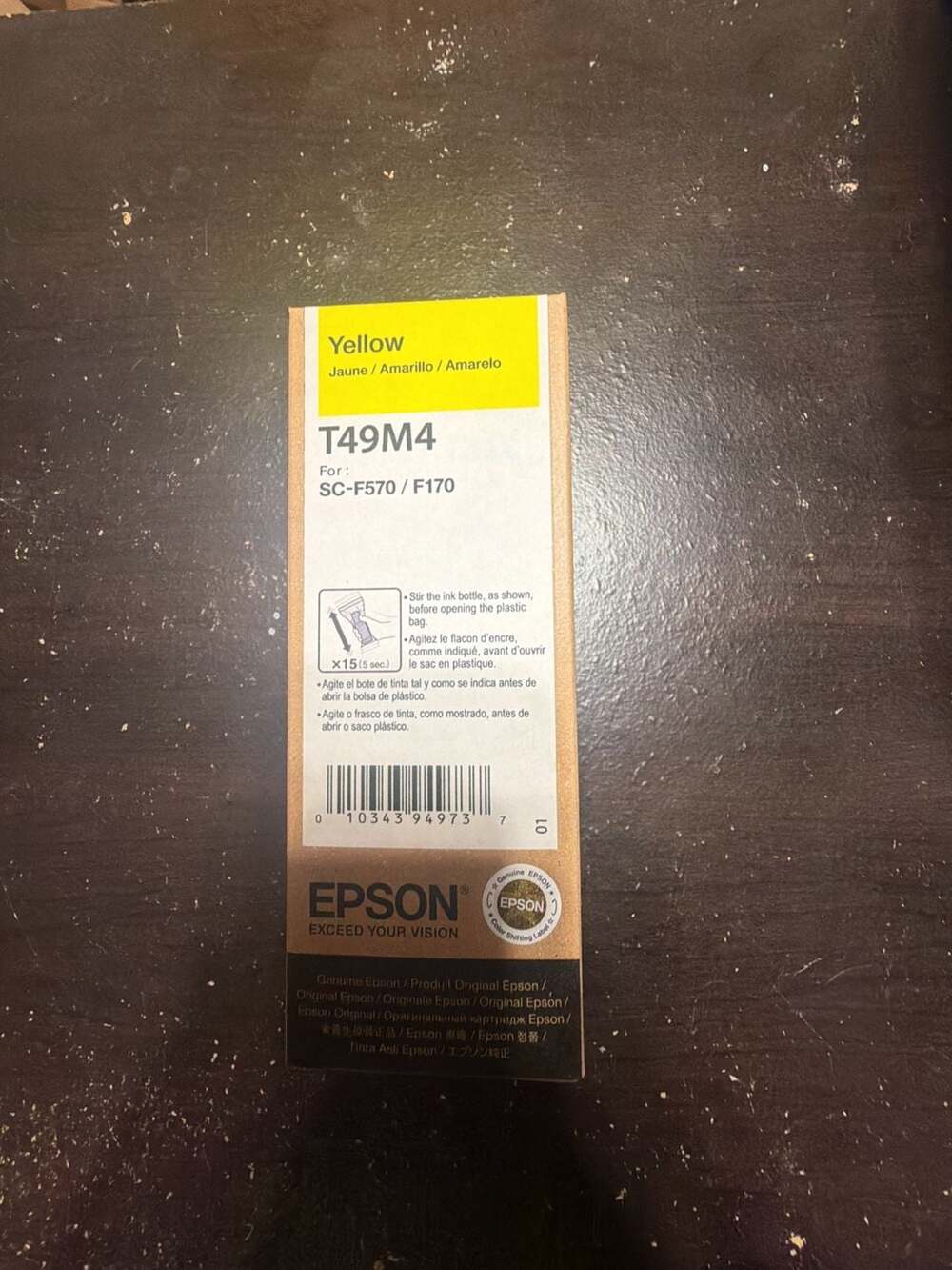 Epson T49M4 Yellow Ink Bottle 140ml SC-F570 F170 New